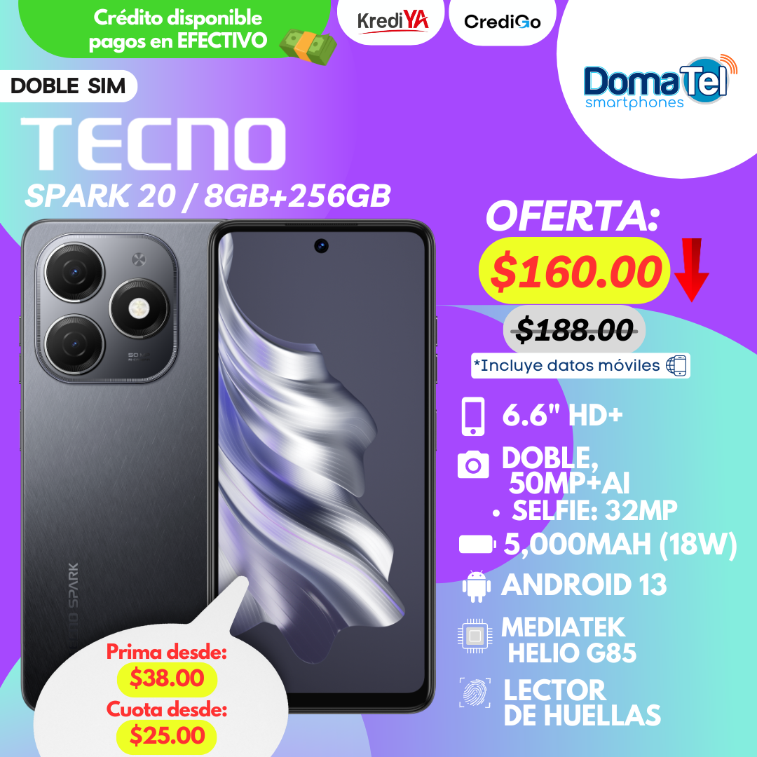 Tecno Spark 20 / 8GB RAM + 256 GB ROM