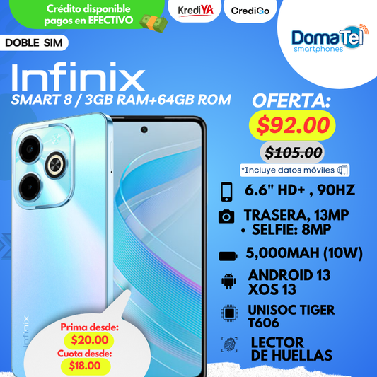 Infinix Smart 8 / 3GB RAM + 64GB ROM