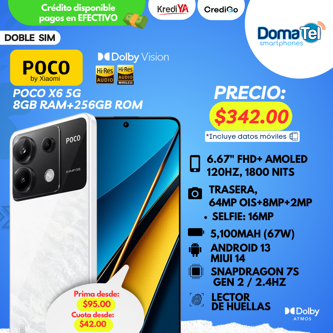 POCO X6 5G / 8GB RAM + 256GB ROM