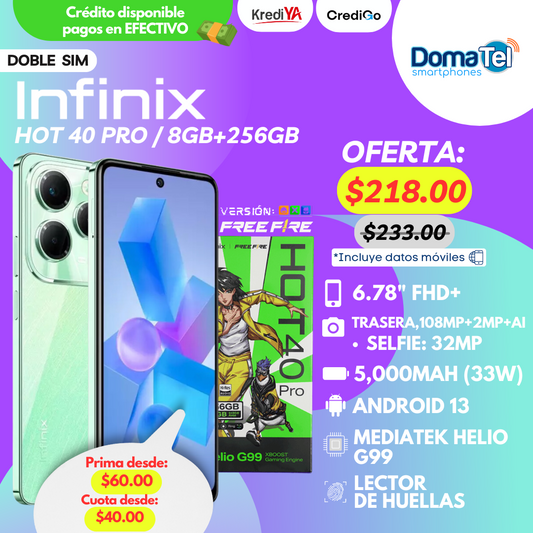 Infinix Hot 40 Pro / 8GB RAM+256GB ROM